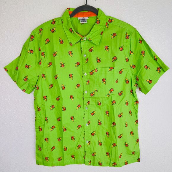 Disney Other - Disney Parks Shirt Mens Medium Epcot Orange Bird Camp Button Up DisneyWorld